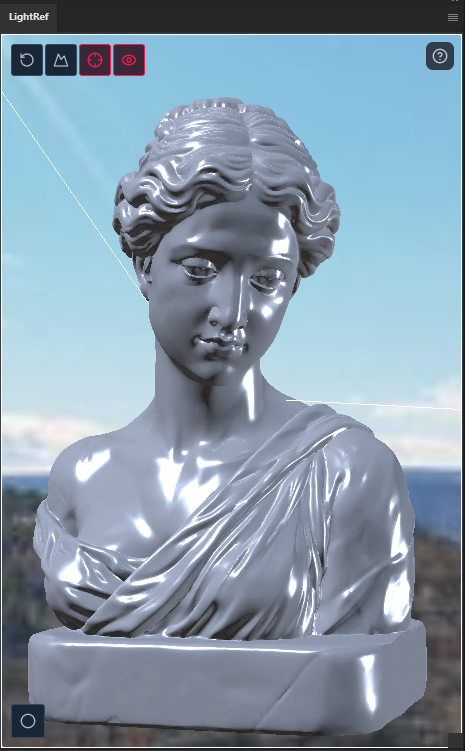 Busto com material metalico perolado e fundo HDR